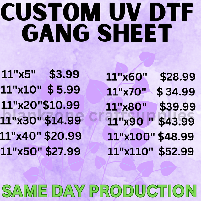 CUSTOM UV DTF GANG SHEET
