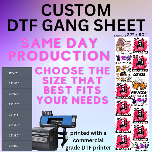 Custom Iron On DTF Heat Transfers for Apparel, Full Color & 1-3 Days Ship  Out - Custom DTF Transfers